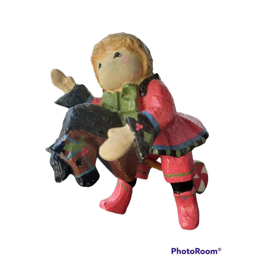 RARE Vintage 1993 DENISE CALLA House of Hatten ~ child on a riding horse.